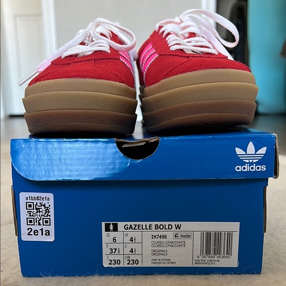 Adidas Gazelle Bold Red and Pink Sneakers - Picture 2 of 6